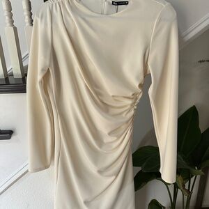 NWT Zara Cream Draped Women's Dress